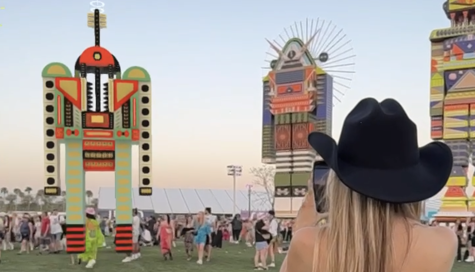 A Coachella art installation brought to life with AR, viewed across the festival grounds