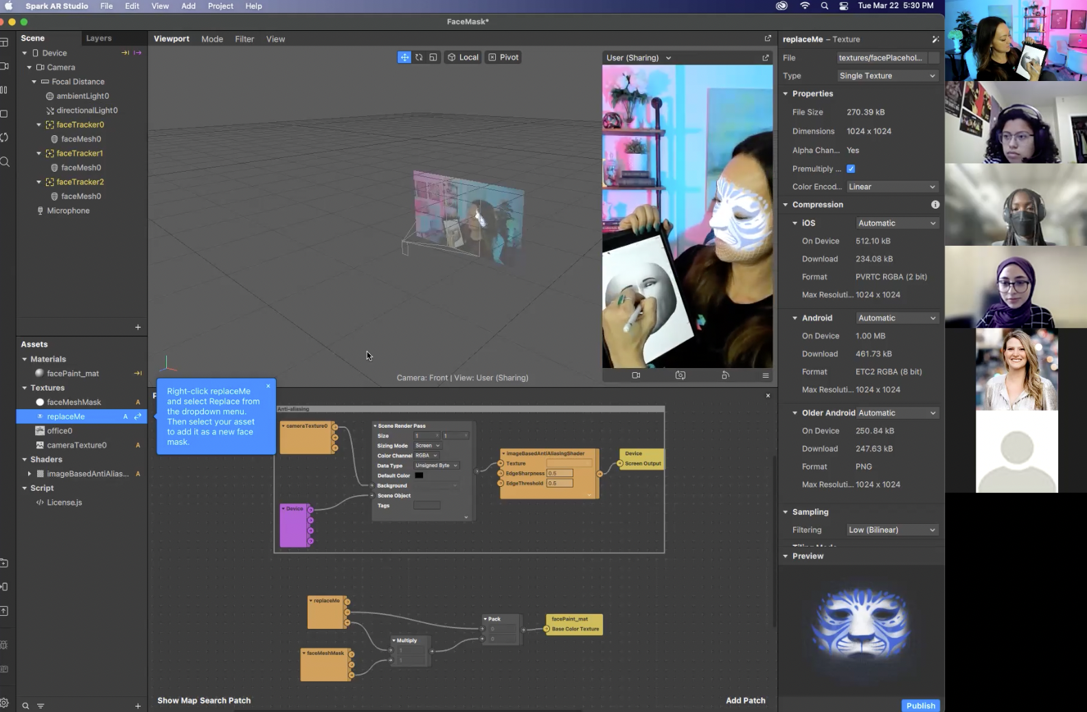 A Girls Who Code cohort's AR effect built in partnership with an RCA artist