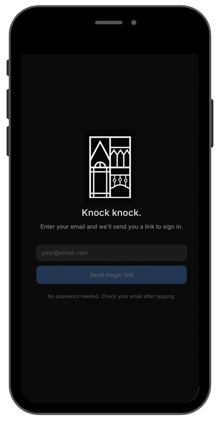 The Door.24 team tracker login on a phone